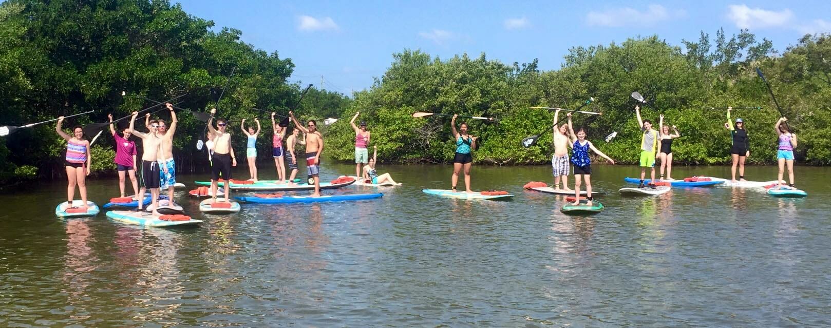 Group stand up paddle lesson near Cocoa Beach, FL
