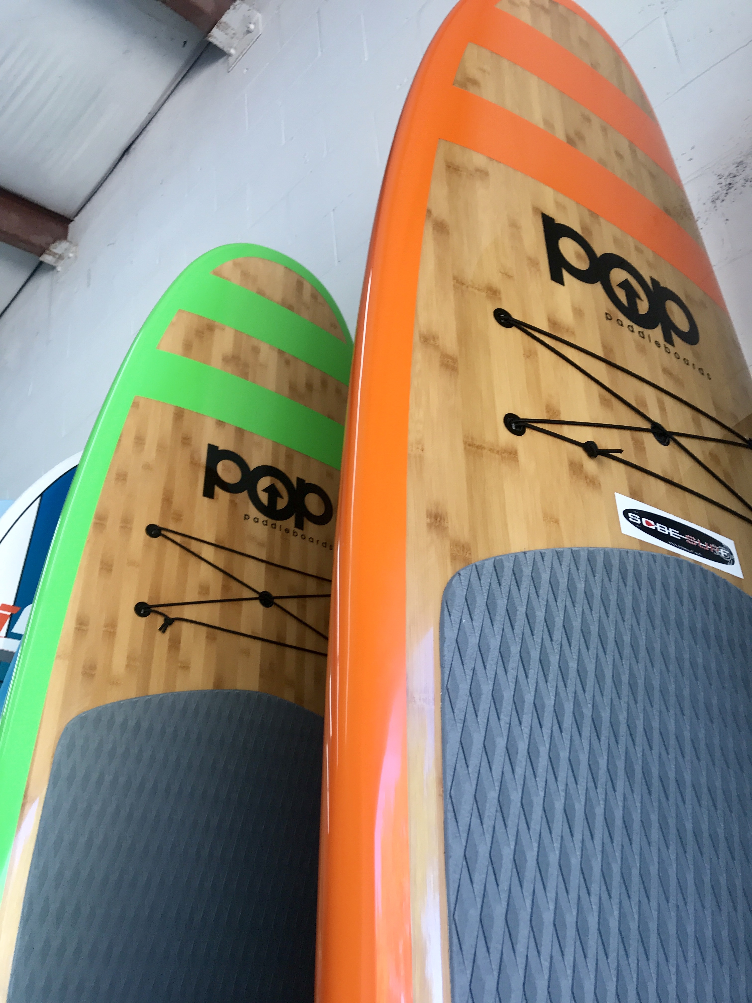 POP Paddle Boards Bamboo close up at SoBe Surf & Paddle POP Paddle Boards Bamboo close up at SoBe Surf & Paddle